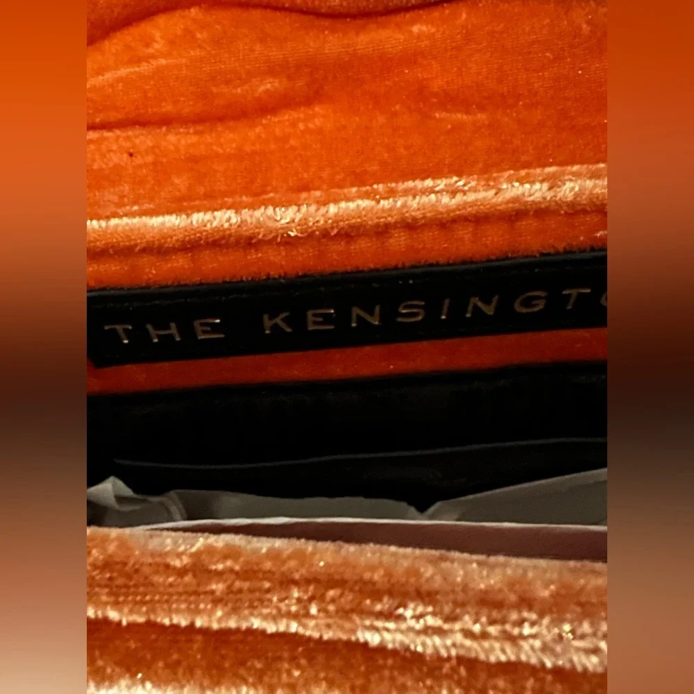 Kurt Geiger London Velvet Mini Kensington Orange Crossbody Bag NWT and Dust Bag
